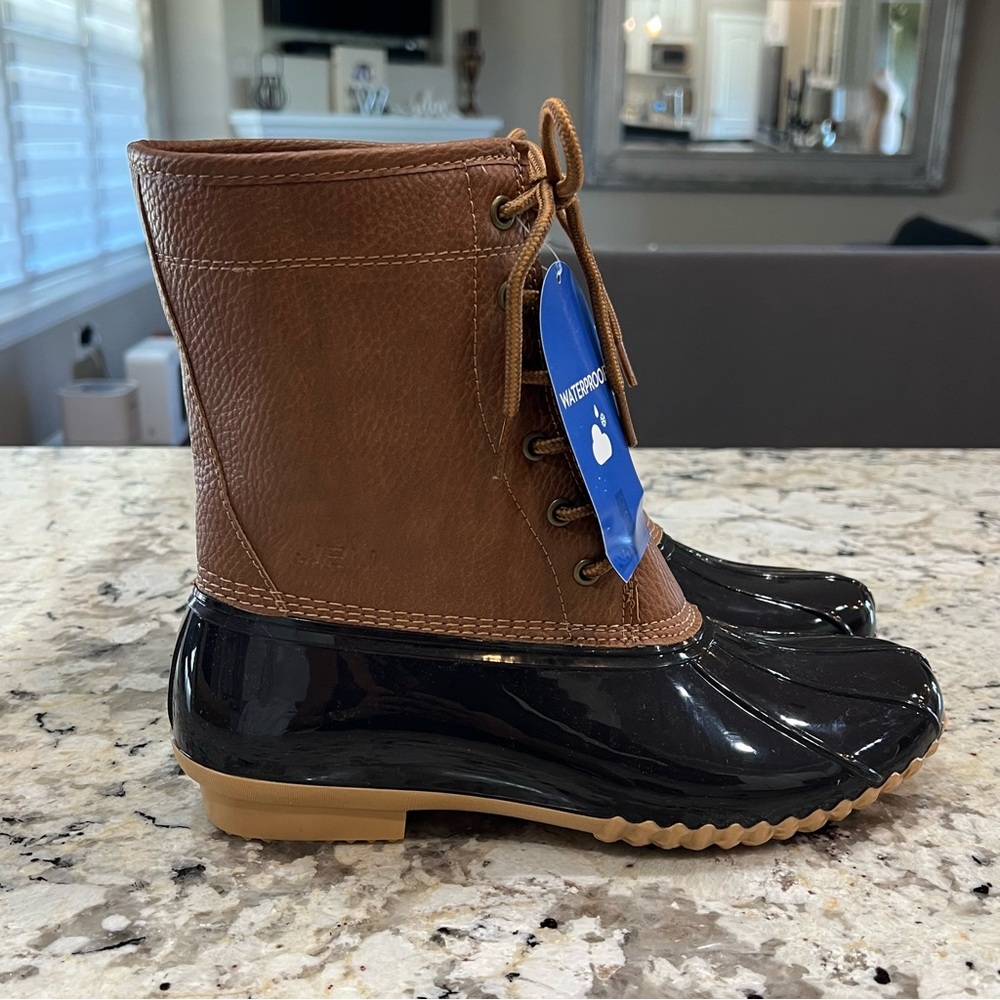 NIB JBU Duck Rain Boots Women’s 9.5 Chocolate Brown Maplewood Waterproof NWT - Picture 5 of 10